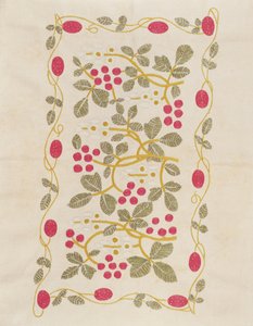 Broderi, ca. 1900 (farvet uld på hør)
